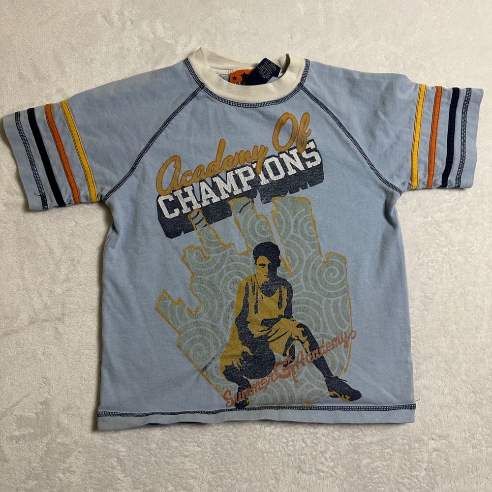 Vtg Geart Kids Size 6/7 T-Shirt Academy Of Champions Basketball Graphic